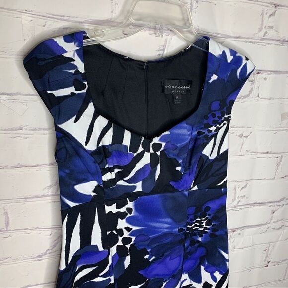 Connected Apparel size 6 petite blue dress - Picture 2 of 6
